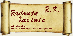 Radonja Kalinić vizit kartica